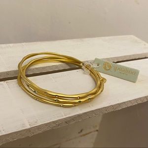 Spartina 449 Sprinkles Bangle Stack Multi-colored gem on gold